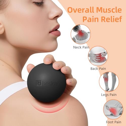 BESKAR Massage Lacrosse Bälle für myofasziale Entspannung, Triggerpunkt-Therapie und Yoga-Therapie – Fußmassageball zur Linderung von Plantarfasziitis, Schwarz