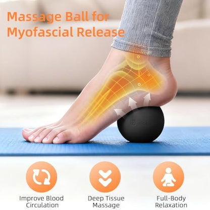 BESKAR Massage Lacrosse Bälle für myofasziale Entspannung, Triggerpunkt-Therapie und Yoga-Therapie – Fußmassageball zur Linderung von Plantarfasziitis, Schwarz