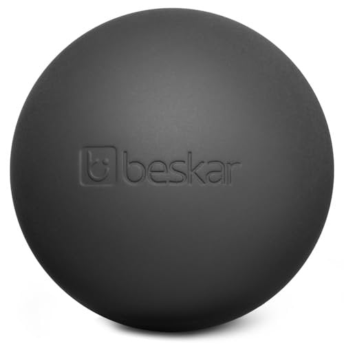 BESKAR Massage Lacrosse Bälle für myofasziale Entspannung, Triggerpunkt-Therapie und Yoga-Therapie – Fußmassageball zur Linderung von Plantarfasziitis, Schwarz