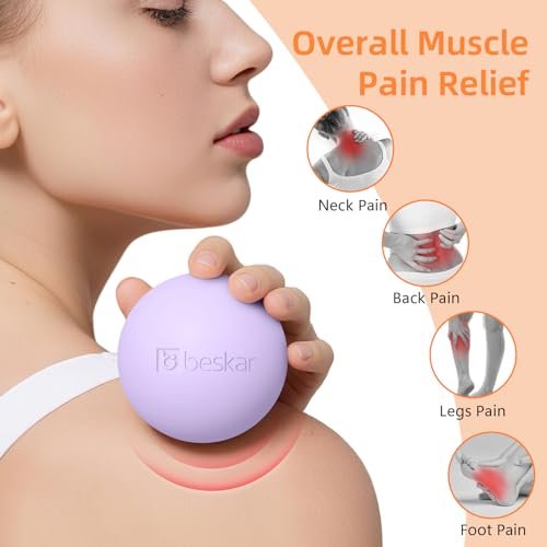 BESKAR Massage-Lacrosse-Bälle für Myofasziale Entspannung, Triggerpunkt-Therapie & Yoga-Therapie – Fußmassageball zur Linderung von Plantarfasziitis (Lila)