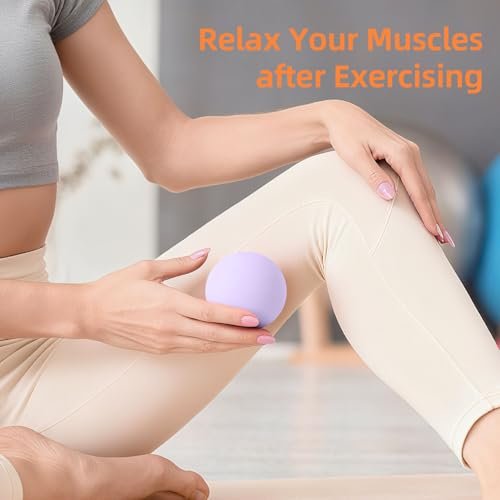 BESKAR Massage-Lacrosse-Bälle für Myofasziale Entspannung, Triggerpunkt-Therapie & Yoga-Therapie – Fußmassageball zur Linderung von Plantarfasziitis (Lila)