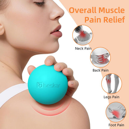 Massage Lacrosse Bälle für myofasziale Entspannung, Triggerpunkt-Therapie und Yoga-Therapie – Fußmassageball gegen Plantarfasziitis (Grün)