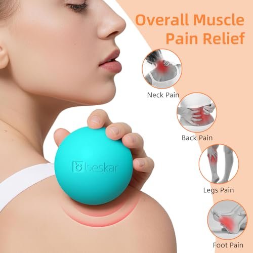 Massage Lacrosse Bälle für myofasziale Entspannung, Triggerpunkt-Therapie und Yoga-Therapie – Fußmassageball gegen Plantarfasziitis (Grün)