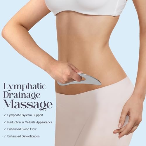 HTHLNG Gua Sha Gesichtsset aus Edelstahl – Großes Guasha-Werkzeug für Lymphdrainage, Cellulite-Massage, Schwellungsreduktion, Muskelregeneration & Body-Sculpting, Hautpflege-Geschenk
