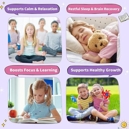 Magnesium Glycinat Flüssig für Kinder – Magnesium Bisglycinat Tropfen mit L-Theanin, Kamille & Vitamin B6, B12, C, D3 für Schlaf, Entspannung, Immununterstützung, Ruhe & Konzentration – 60 ml, Erdbeergeschmack