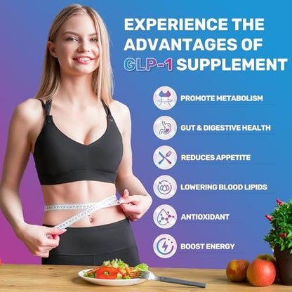 GLP-1 Natürlicher Aktivator Formula für Frauen & Männer – Mit Probiotika, Hopfen, Grüntee für Energie, Darmgesundheit, Hunger- & Stoffwechselunterstützung, 150 Kapseln