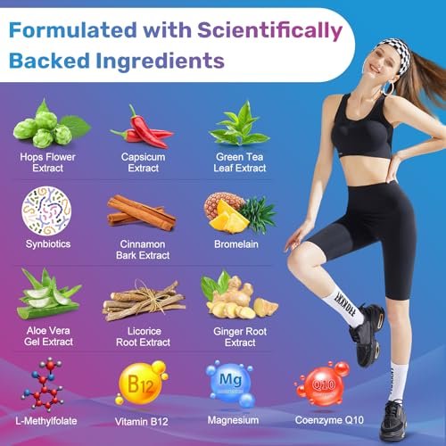 GLP-1 Natürlicher Aktivator Formula für Frauen & Männer – Mit Probiotika, Hopfen, Grüntee für Energie, Darmgesundheit, Hunger- & Stoffwechselunterstützung, 150 Kapseln