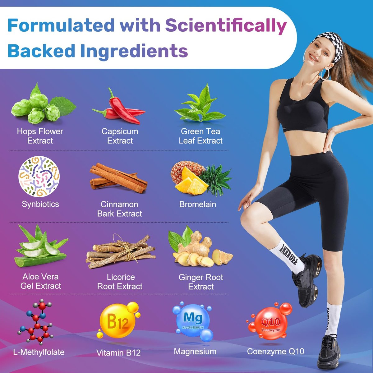 GLP-1 Natürlicher Aktivator Formula für Frauen & Männer – Mit Probiotika, Hopfen, Grüntee für Energie, Darmgesundheit, Hunger- & Stoffwechselunterstützung, 150 Kapseln
