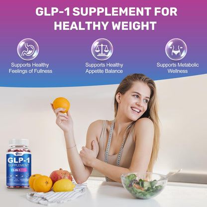 GLP-1 Natürlicher Aktivator Formula für Frauen & Männer – Mit Probiotika, Hopfen, Grüntee für Energie, Darmgesundheit, Hunger- & Stoffwechselunterstützung, 150 Kapseln