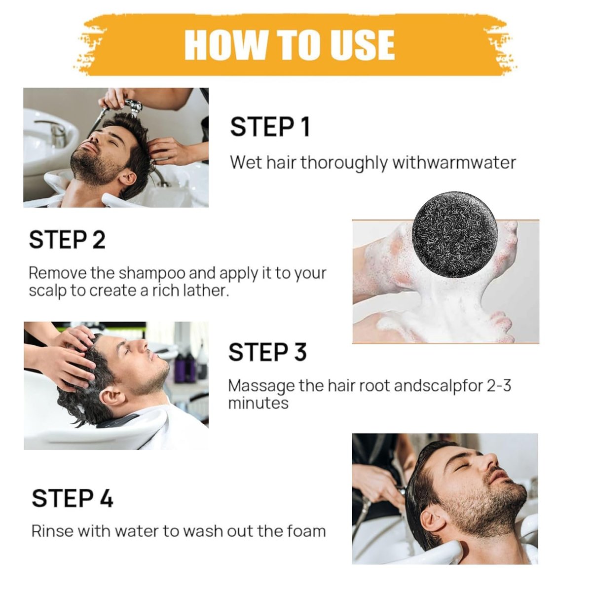 Graue Haare Rückgängig Machen: Schwarze Seife für Haare & Bart – 2er-Pack Dunkelnde Shampoo-Bar