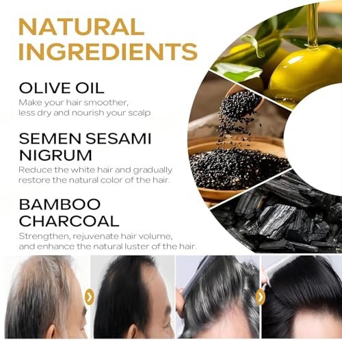 Graue Haare Rückgängig Machen: Schwarze Seife für Haare & Bart – 2er-Pack Dunkelnde Shampoo-Bar