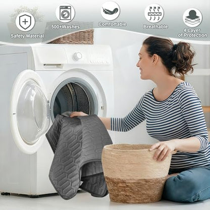 Waschbare Unterlagen (34x36 Zoll) - Wasserdichte wiederverwendbare Bettunterlagen, saugstarke Inkontinenz-Einlagen für Erwachsene, Kinder, Senioren und Haustiere, auslaufsichere & rutschfeste Matratzenauflage gegen Bettnässen