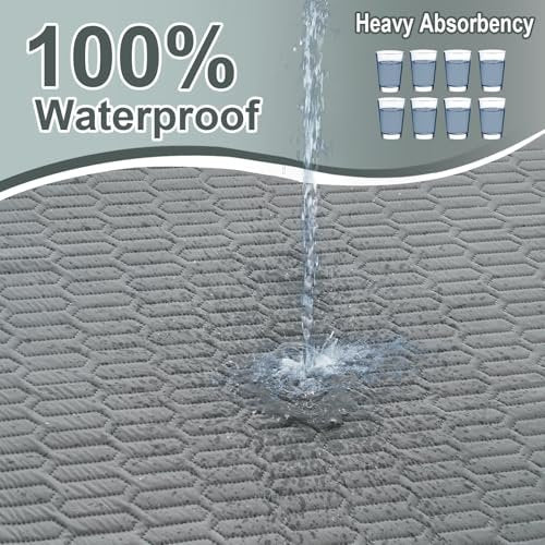 Waschbare Unterlagen (34x36 Zoll) - Wasserdichte wiederverwendbare Bettunterlagen, saugstarke Inkontinenz-Einlagen für Erwachsene, Kinder, Senioren und Haustiere, auslaufsichere & rutschfeste Matratzenauflage gegen Bettnässen