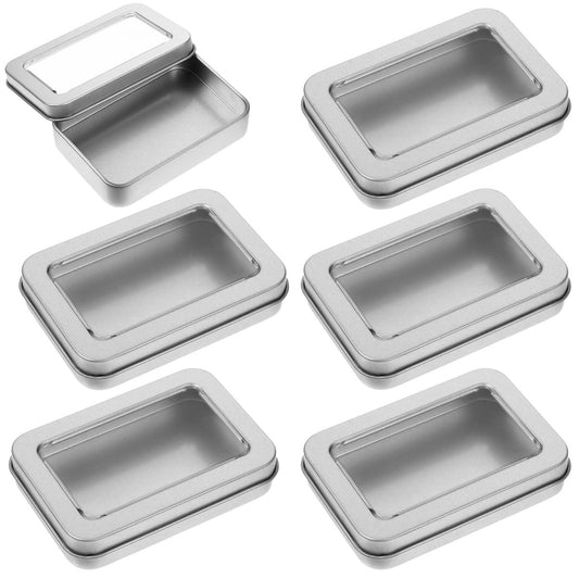Gjinxi 6er Set Metall Qtip-Behälter mit Deckel, Wattepad-Dose, Zahnseide-Spender, Reise-Behälter für Wattestäbchen, Haarnadeln, Haarspangen