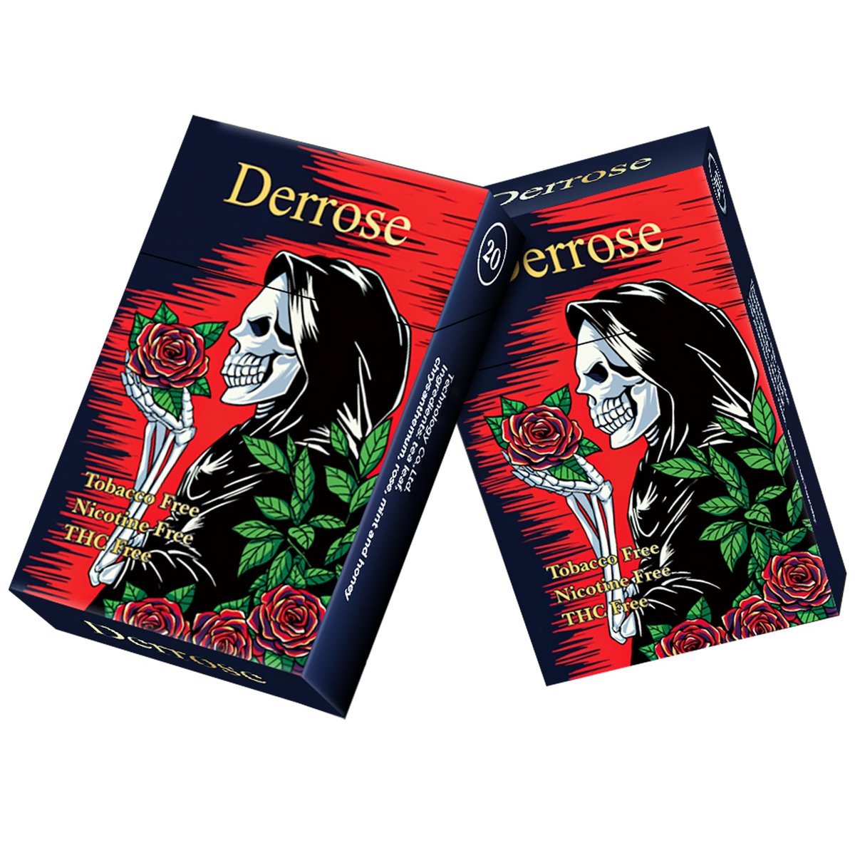 Derrose® Kräutersticks, Kräuterzigaretten, Nikotinfrei, Tabakfrei, Hilfe beim Aufhören mit dem Rauchen, Bessere Wirkung in Kombination mit Nikotinpflastern, 2 Packungen – 40 Sticks