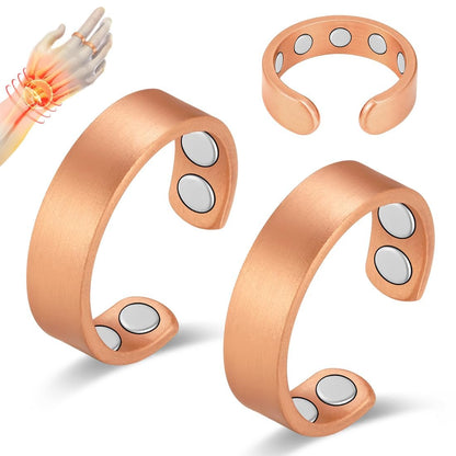 Vicmag 2 Stück Magnetische Kupferringe für Damen und Herren – 99,99 % reiner Kupferring mit 9-fach Magneten, verstellbar, Geschenk