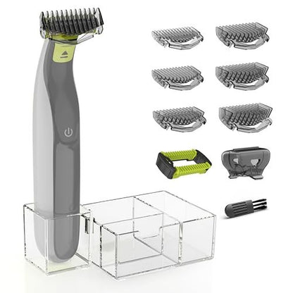 KIONCARE Guards Kit Plus für Philips Norelco OneBlade – Aufsteckkämme 1–6 mm (6 Größen), Ersatzkamm, Schutzkappe und Organizer-Ständer
