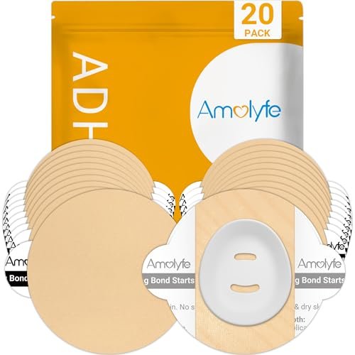 Dexcom G7 & Stelo Over Patches wasserdicht, Amolyfe 20 Pack Dexcom G7 Overpatches, stoßfest mit Hartkappe, atmungsaktiv, medizinisches Klebeband, 15-Tage-CGM-Schutz (Beige)
