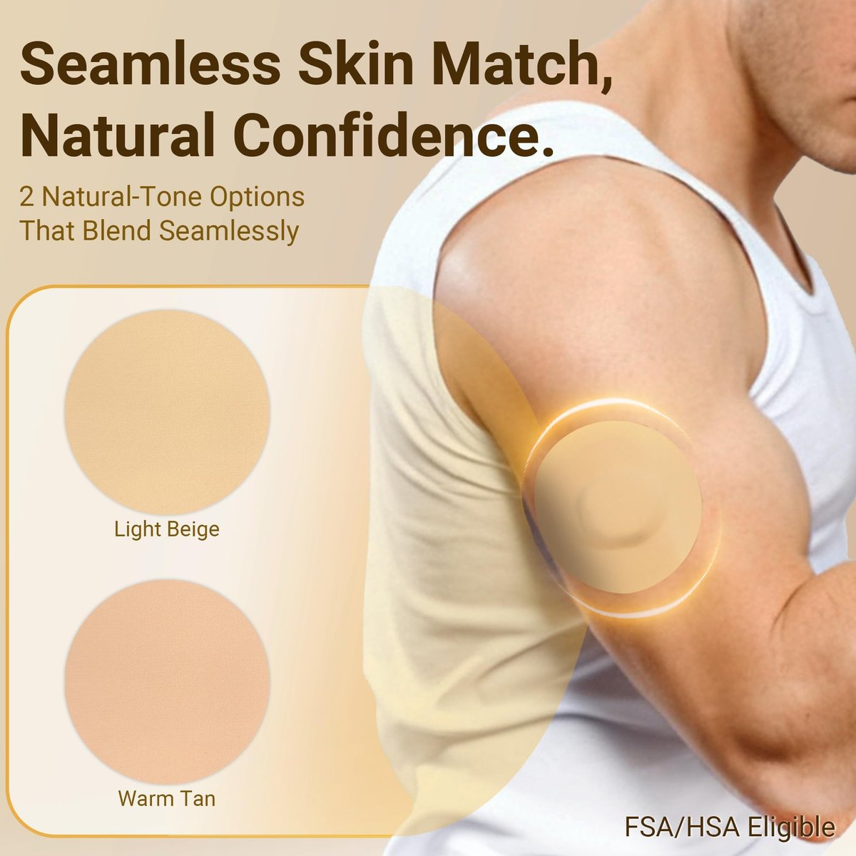 Dexcom G7 & Stelo Over Patches wasserdicht, Amolyfe 20 Pack Dexcom G7 Overpatches, stoßfest mit Hartkappe, atmungsaktiv, medizinisches Klebeband, 15-Tage-CGM-Schutz (Beige)