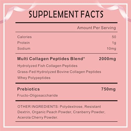GDMENUTRI Multi-Kollagen-Peptid-Pulver für Frauen und Männer - Typ I, II, III, V, X - Hydrolysierte Kollagenpeptide, unterstützt Haut, Haare, Nägel & Gelenke - Weidehaltung, ohne Gentechnik, 30 Portionsbeutel