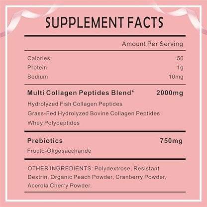 GDMENUTRI Multi-Kollagen-Peptid-Pulver für Frauen und Männer - Typ I, II, III, V, X - Hydrolysierte Kollagenpeptide, unterstützt Haut, Haare, Nägel & Gelenke - Weidehaltung, ohne Gentechnik, 30 Portionsbeutel