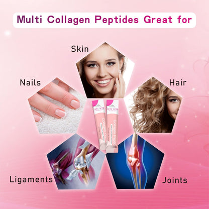 GDMENUTRI Multi-Kollagen-Peptid-Pulver für Frauen und Männer - Typ I, II, III, V, X - Hydrolysierte Kollagenpeptide, unterstützt Haut, Haare, Nägel & Gelenke - Weidehaltung, ohne Gentechnik, 30 Portionsbeutel