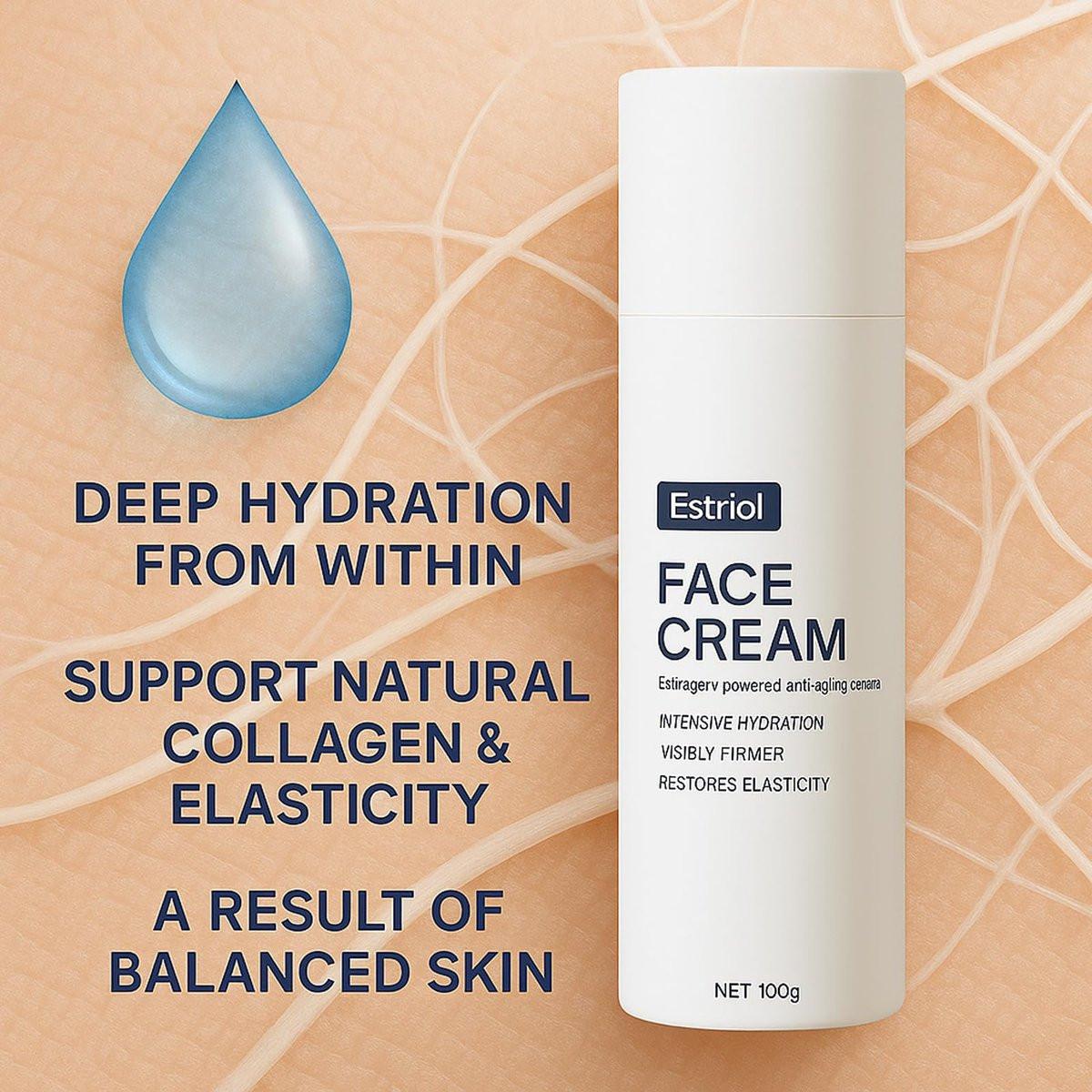 QUZOYU EstriolM4 Gesichtscreme – Anti-Aging Creme für hormonelle Balance, intensive Feuchtigkeitscreme zur sichtbaren Straffung, Wiederherstellung der Elastizität & Unterstützung von Kollagen – Für reife Haut (1)