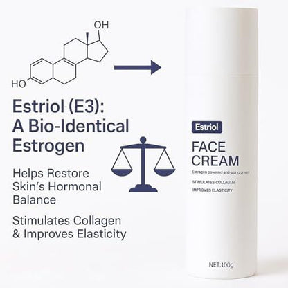 QUZOYU EstriolM4 Gesichtscreme – Anti-Aging Creme für hormonelle Balance, intensive Feuchtigkeitscreme zur sichtbaren Straffung, Wiederherstellung der Elastizität & Unterstützung von Kollagen – Für reife Haut (1)