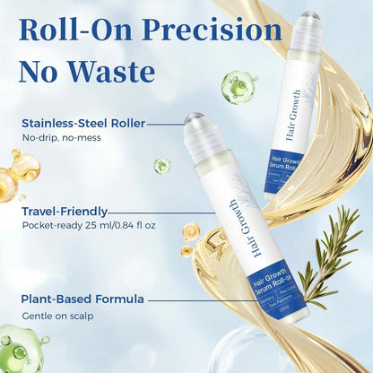 Gluvelessia Haarwuchs Serum Roll-On mit Rosmarin – Fördert dickeres, volleres Haar – Clean, nicht fettend – Haarausfall-Unterstützung für Männer & Frauen – Sägepalme – 0,84 Fl Oz (2er-Pack)