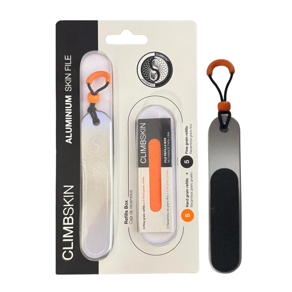Climbskin Aluminium Skinfile – Präzise Hornhautfeile für Hände und Finger – inkl. 10 Klebe-Refill-Pads – Ideal für Klettern, Gewichtheben und Turnen