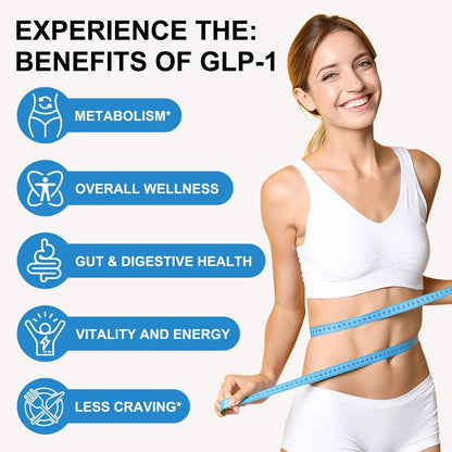 GLP-1 Supplement – Multiple Präbiotika & Probiotika für Appetit- und Stoffwechselunterstützung, GLP1 Activate Naturformel – 90 Kapseln