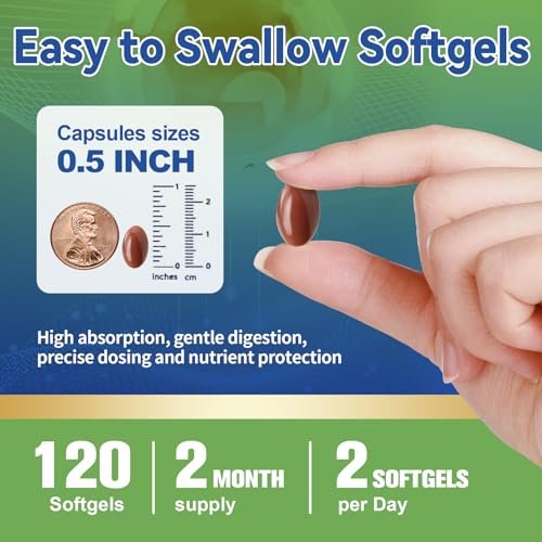 19-in-1 AREDS 2 + Augen-Vitamine für Makulagesundheit und trockene Augen, Lutein und Zeaxanthin mit Vitamin C/E, Zink, Omega-3, Unterstützung bei Augenbelastung, Druck, Nachtsicht & Hydratation - 120 Weichkapseln