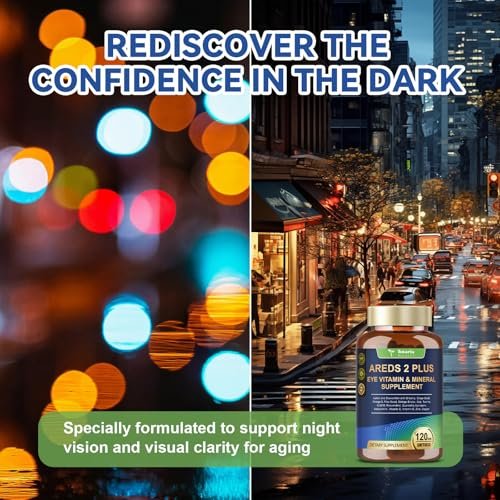19-in-1 AREDS 2 + Augen-Vitamine für Makulagesundheit und trockene Augen, Lutein und Zeaxanthin mit Vitamin C/E, Zink, Omega-3, Unterstützung bei Augenbelastung, Druck, Nachtsicht & Hydratation - 120 Weichkapseln