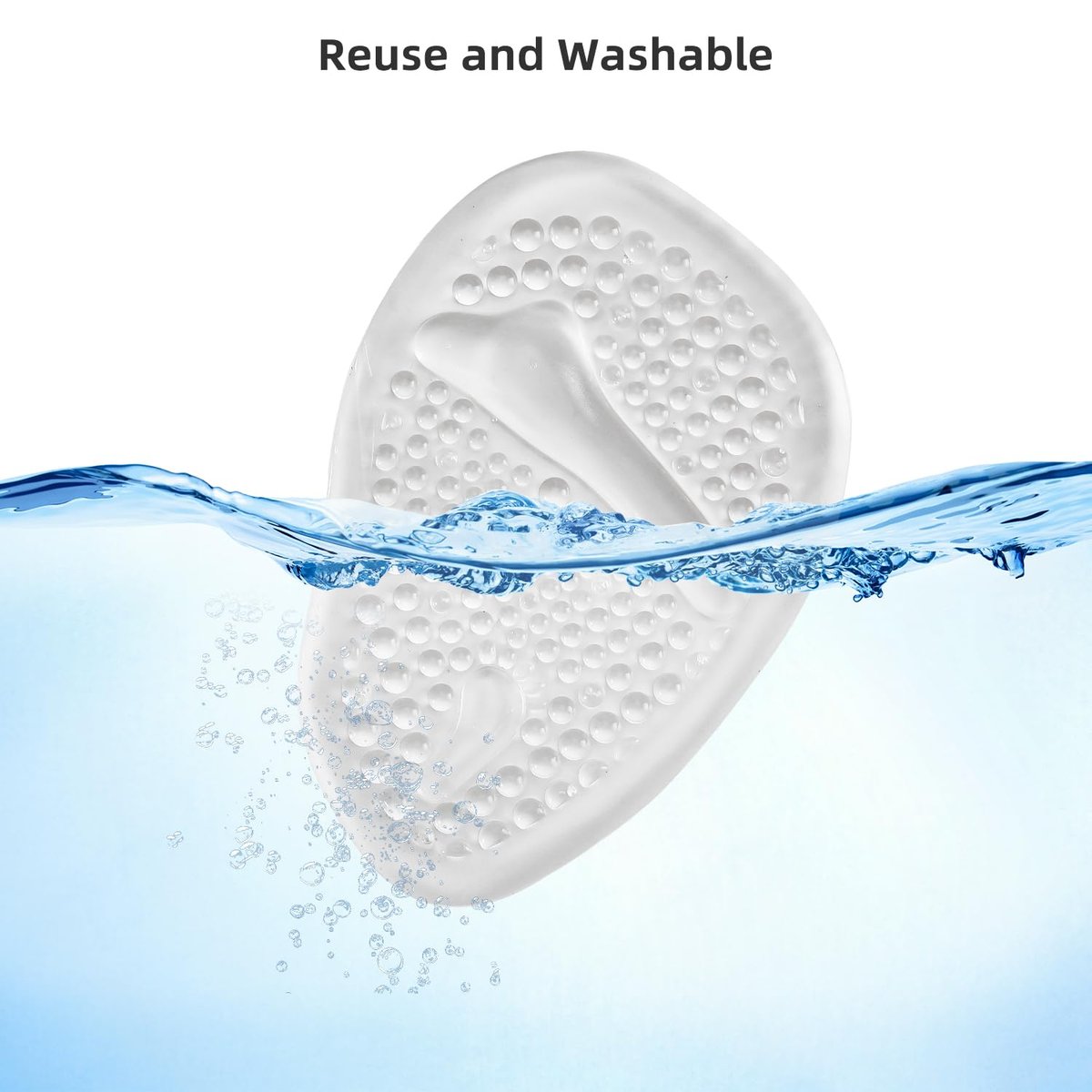 Ball-of-Foot Cushions, Metatarsal Pads für Damen, Vorfußpolster verhindern das Vorrutschen der Füße, rutschfeste, gewichtsverlagernde Komforteinlagen für High Heel Schuhe (Transparent, Einheitsgröße)
