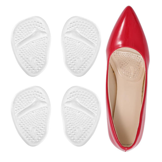 Ball-of-Foot Cushions, Metatarsal Pads für Damen, Vorfußpolster verhindern das Vorrutschen der Füße, rutschfeste, gewichtsverlagernde Komforteinlagen für High Heel Schuhe (Transparent, Einheitsgröße)