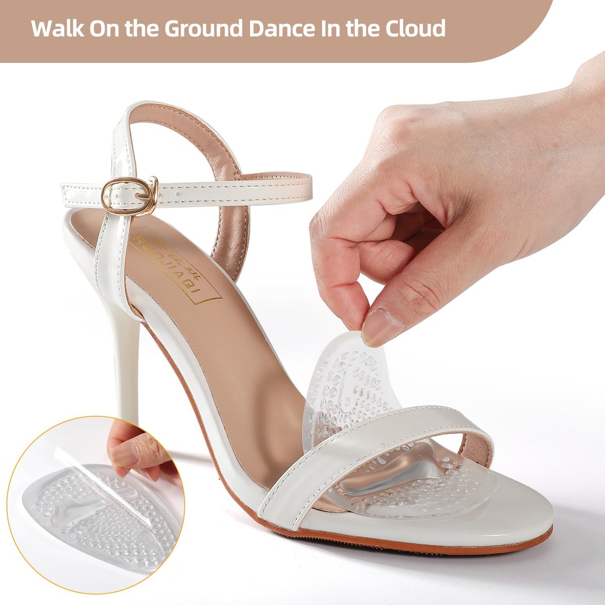 Ball-of-Foot Cushions, Metatarsal Pads für Damen, Vorfußpolster verhindern das Vorrutschen der Füße, rutschfeste, gewichtsverlagernde Komforteinlagen für High Heel Schuhe (Transparent, Einheitsgröße)