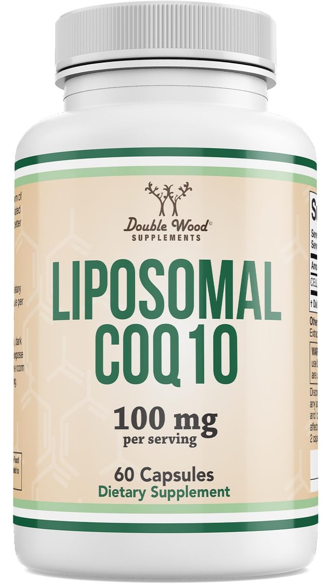 Liposomales CoQ10 Supplement für Antioxidantien- und Energieunterstützung (100 mg pro Portion, 60-Tage-Vorrat), drittanbietergetestet, vegan, nicht-GVO von Double Wood
