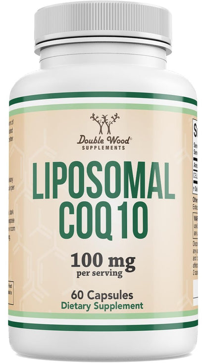 Liposomales CoQ10 Supplement für Antioxidantien- und Energieunterstützung (100 mg pro Portion, 60-Tage-Vorrat), drittanbietergetestet, vegan, nicht-GVO von Double Wood
