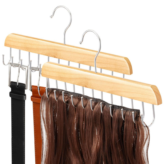 2er-Pack Holz Hair Extension Halter – Klappbarer Haarextensions-Ständer zum Waschen, Trocknen, Färben und Stylen