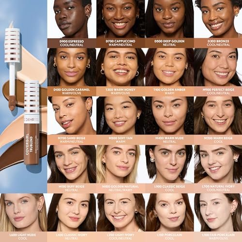 COVERGIRL TruBlend Undercover Concealer – Aufbaubare, volle Deckkraft, 24-Stunden-Halt, mattes Finish – Farbton L700 Natural Ivory