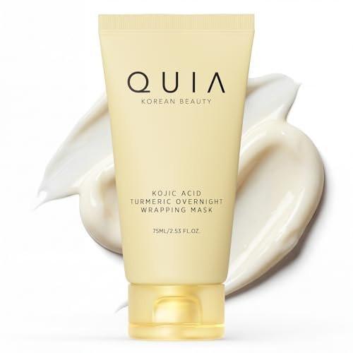 QUIA Turmeric + Kojic Acid Overnight Wrapping Mask – Hydratisierende Gesichtsmaske für strahlende Haut – gleicht den Hautton aus, beruhigt Rötungen und verbessert die Hautstruktur – Koreanische Hautpflege 75 ml