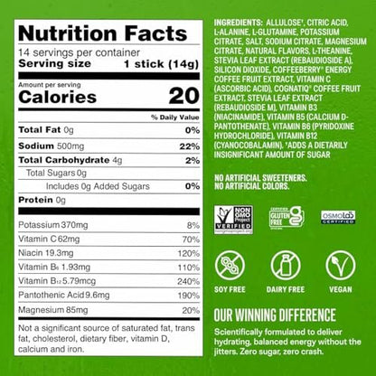 Liquid I.V.® Hydration Multiplier Zuckerfrei + Energie - Fruit Punch | Elektrolyt-Pulver-Mix | 1 Packung (14 Portionen)