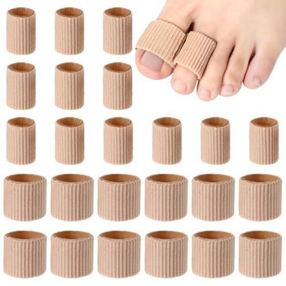 Blulu 24er-Pack Zehentuben 0,98 Zoll Polsterung – Weiche Gel-Schutzfingerlinge gegen Hühneraugen, Blasen und Hornhaut – 3 Größen (Hautfarbe, Mittel, Groß)