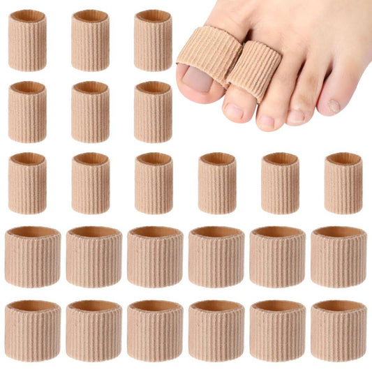 Blulu 24er-Pack Zehentuben 0,98 Zoll Polsterung – Weiche Gel-Schutzfingerlinge gegen Hühneraugen, Blasen und Hornhaut – 3 Größen (Hautfarbe, Mittel, Groß)