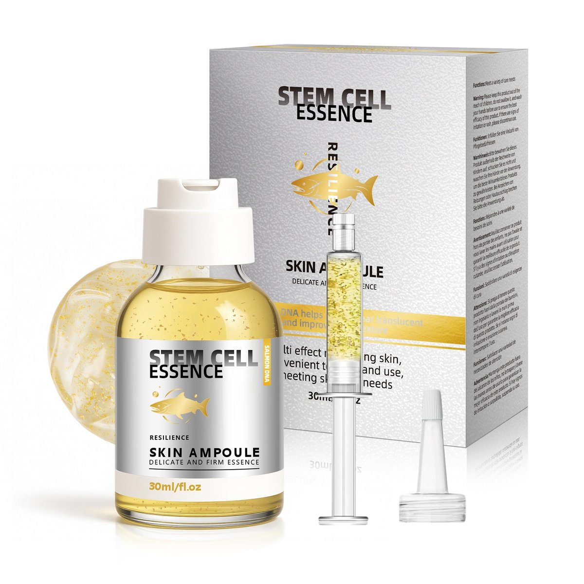 Salmon DNA Ampulle mit PDRN, Lachs-Stammzellen-Serum mit Niacinamid – Tiefenhydratation & Ausstrahlung, 30 ml