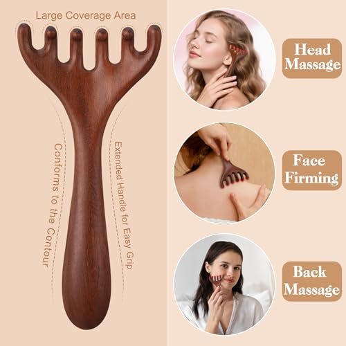 ProSuites 3er-Pack Holz-Skalpmassagegerät mit langem Griff für Dreadlocks - Multifunktionaler Haarmassagegerät für Männer & Frauen