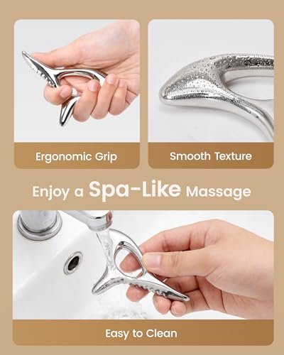 lifechill Trigger Point Massage Tool – Tiefengewebe-Muskelentspannung, Metall-Gua-Sha-Werkzeug für Faszien-Lösung, Lymphdrainage, Narbengewebe-Massage, Akupressur-Werkzeug – Silber