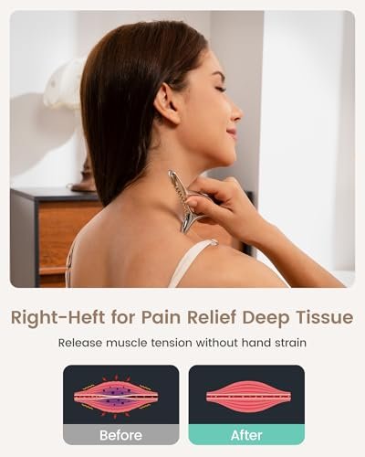 lifechill Trigger Point Massage Tool – Tiefengewebe-Muskelentspannung, Metall-Gua-Sha-Werkzeug für Faszien-Lösung, Lymphdrainage, Narbengewebe-Massage, Akupressur-Werkzeug – Silber