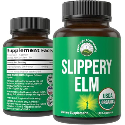 USDA Bio-Rotulme für Frauen & Männer – Vegane Kapseln mit mikronisiertem Rotulmenrindenpulver für Verdauung, Blähungen & Darmschleimhaut – Natürliches Mucilage zur Beruhigung von Hals & Atemwegen