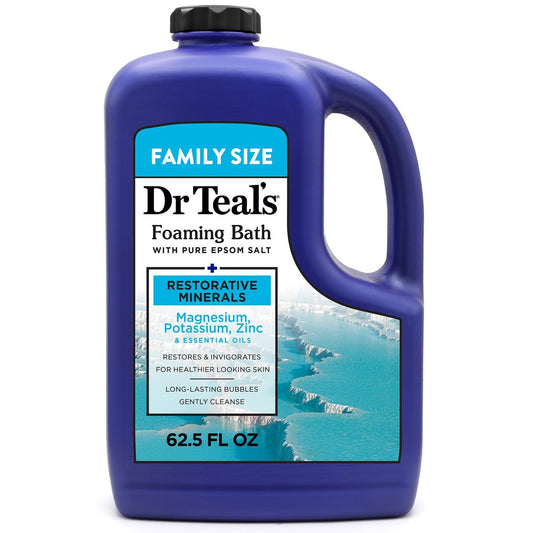 Dr Teal's Schaumbad mit reinem Bittersalz, Erholsame Mineralien mit Magnesium, Kalium, Zink und ätherischen Ölen, 62,5 fl oz